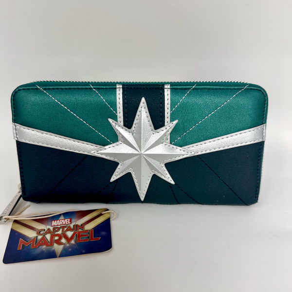 Loungefly - Captain Marvel Kree Green Suit Zip Around Wallet