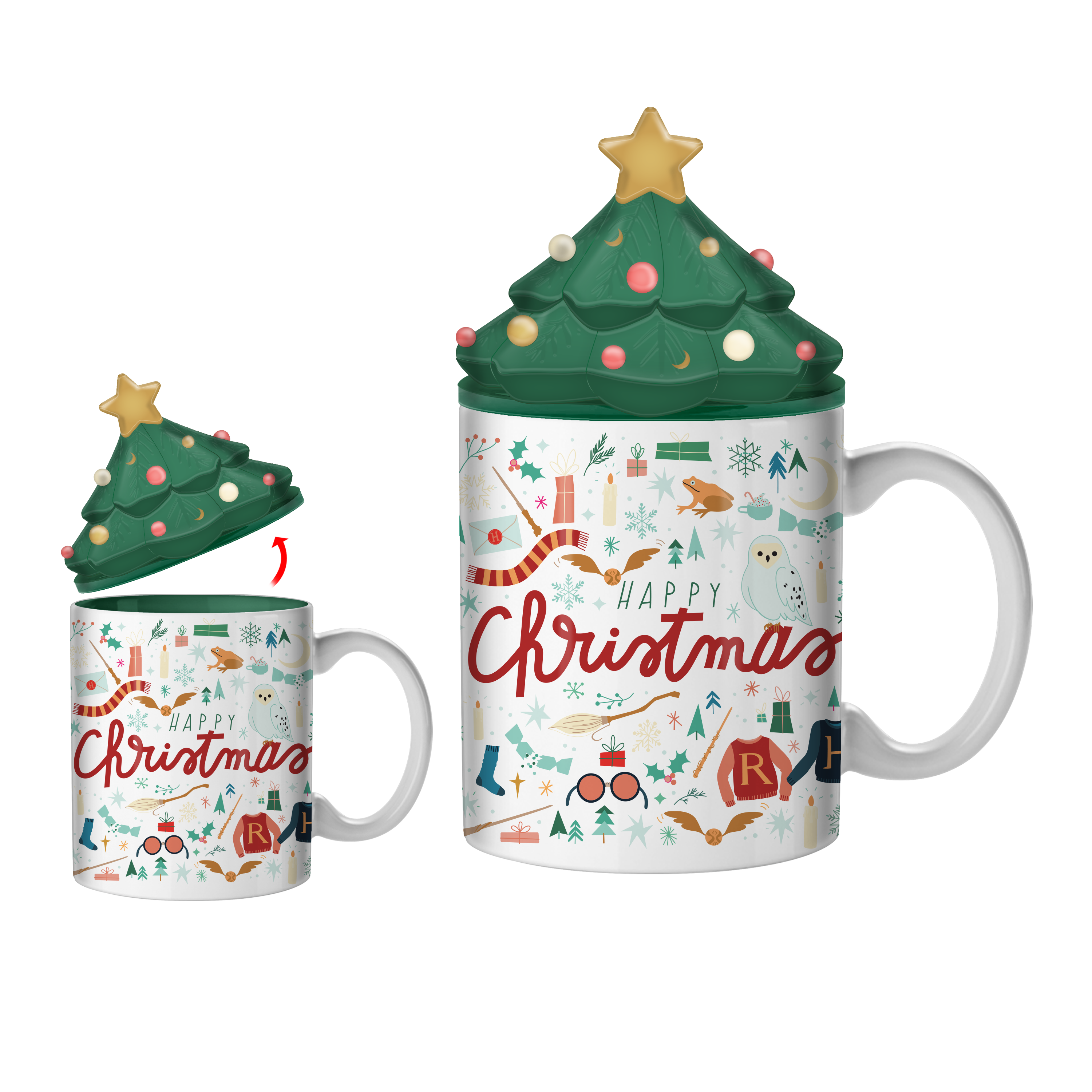 Harry Potter Christmas 18oz. Ceramic Mug with Topper