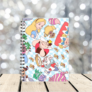 Alice in Wonderland A5 Spiral Bound Notebook