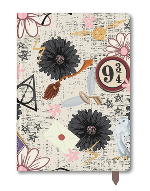 Harry Potter Floral A6 Faux Leather Notebook