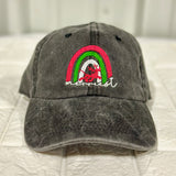 Merriest Holiday Rainbow Distressed Dad Hat