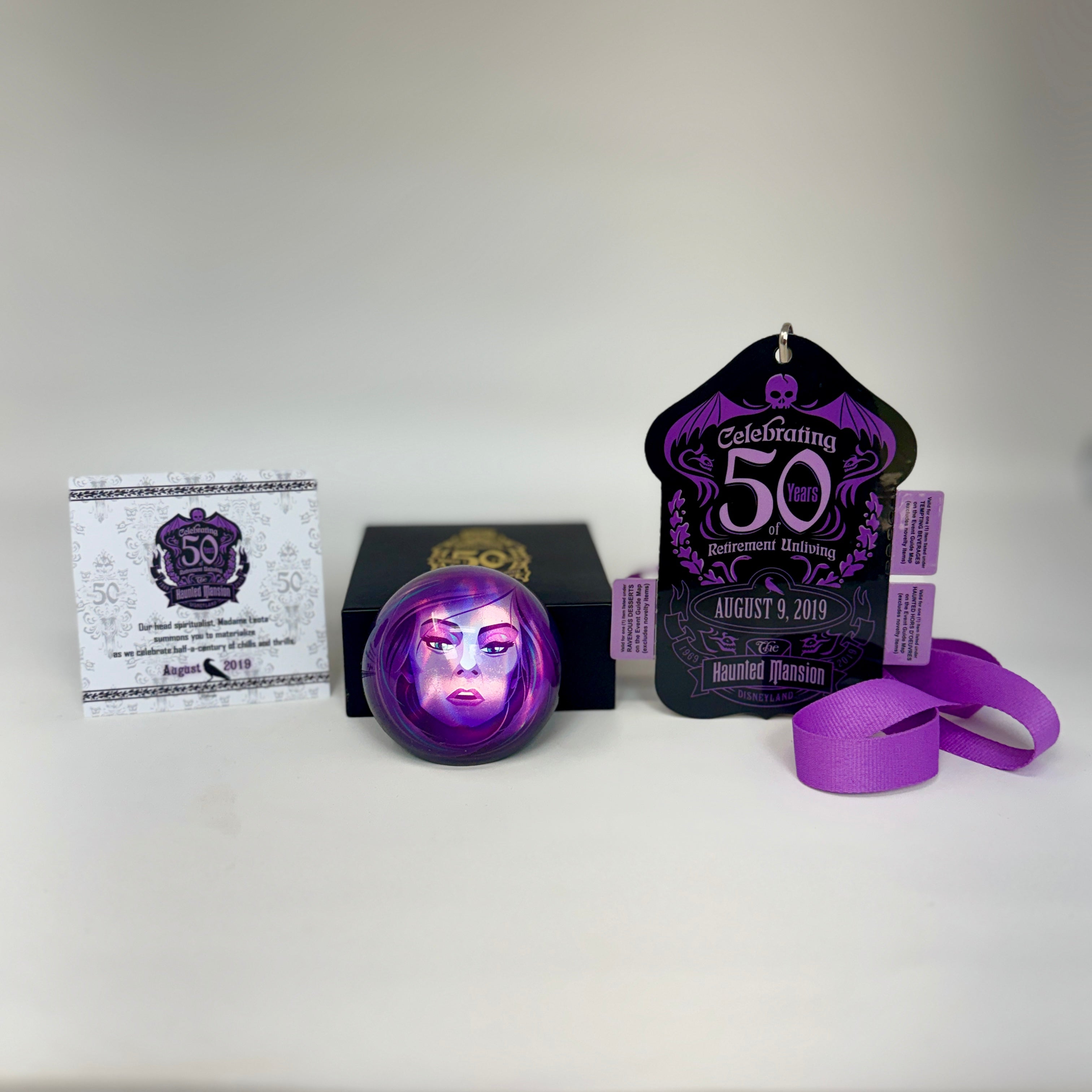 Haunted Mansion 50th Anniversary - Disney Parks Disneyland 2019 Limited Edition Paperweight and Lanyard from the event