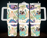 Mickey & Minnie Dinos 40 oz Stainless Tumbler with Handle, Lid and Straw