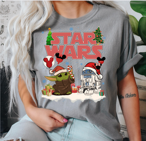 Star Wars Christmas R2D2 & Grogu Unisex Holiday T-Shirt