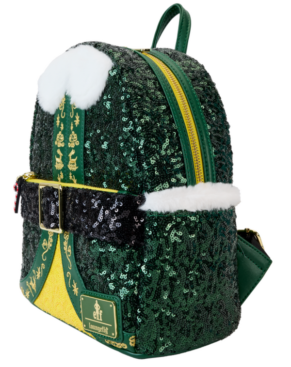 Loungefly Elf Buddy Sequin Cosplay Mini Backpack