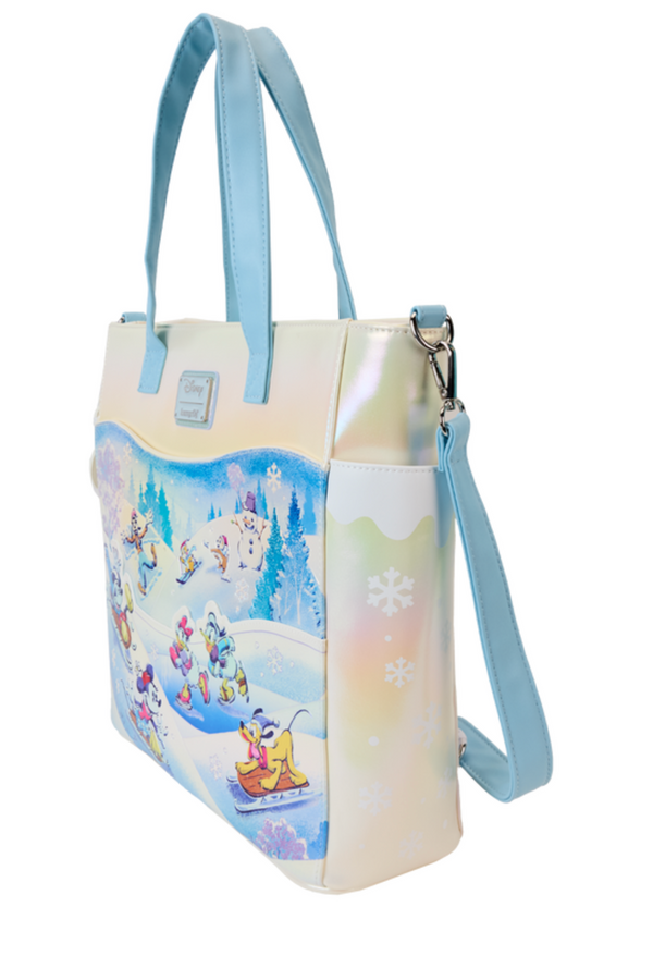 Loungefly Disney Mickey & Friends Winter Wonderland Scene Convertible Backpack & Tote Bag