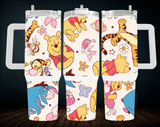 Pooh & Friends 40 oz Stainless Tumbler with Handle, Lid and Straw