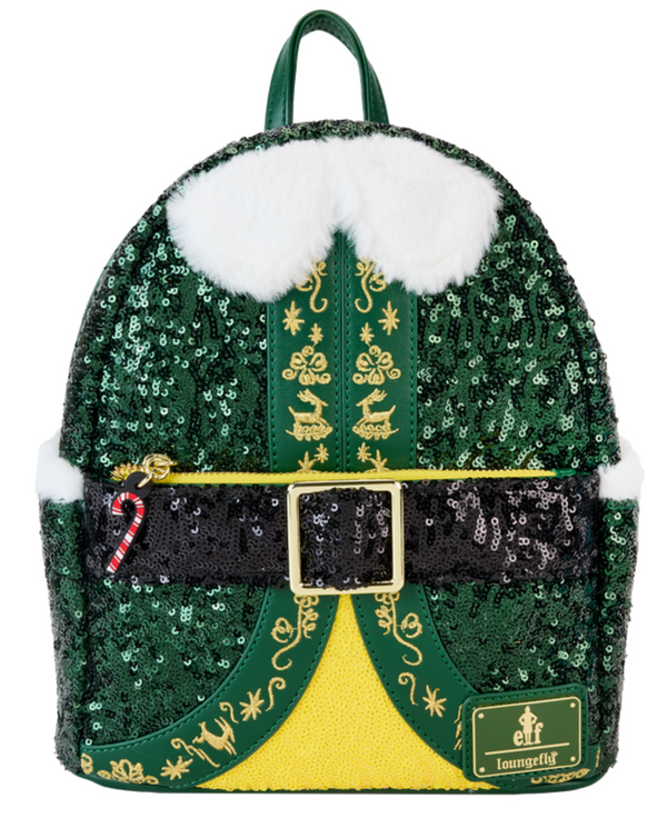 Loungefly Elf Buddy Sequin Cosplay Mini Backpack