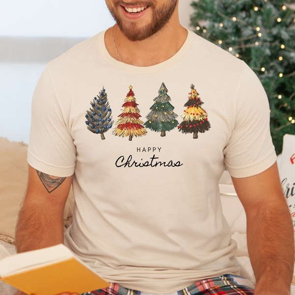 Bibbidi Exclusive Happy Christmas Trees Unisex Holiday T-Shirt