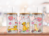 Simba & Nala Valentine's 16oz Libbey Glass with Lid and Straw