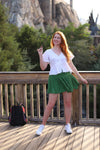 B by Bibbidi - Pleated Tennis Skirt (Green - Longer Length)